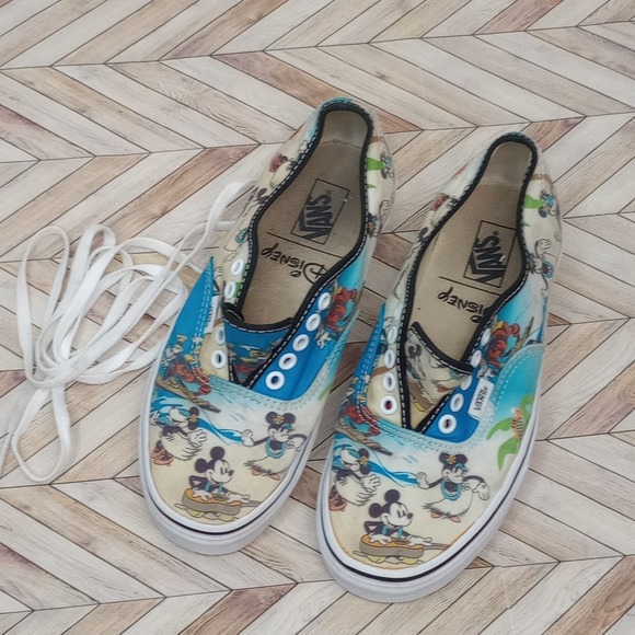 Vans Disney Aloha Mickey Minnie Hawaii Shoes BEACH GOOFY Luau M 7.5 W 9.0 - Picture 2 of 8